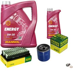 MANN Inspektionspaket 6 L MANNOL Energy 5W-30 für KIA Rio III 1.4 CVVT Hyundai