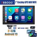 7 ZOLL 2DIN 2+32G Carplay Autoradio Android13 Navigationsgerät RDS WIFI Kam DAB+