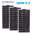 600W 3X200W 18V Flexibel Solarpanel Solarmodul Photovoltaik Batterien Balkon PV 