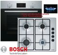 Bosch Gasherd Herdset Autark Backofen Teleskop Umluft + GAS Kochfeld Edelstahl