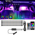 4x RGB LED Innenraumbeleuchtung KFZ Auto Ambiente Fußraumbeleuchtung mit Control