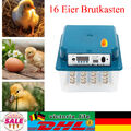 Inkubator Vollautomatische Brutmaschine 16 Eier Brutkasten Ente Huhn Gans Brüter