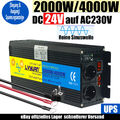 2000W 4000W Reiner Sinus Spannungswandler 24V auf 230V Wechselrichter UPS Charge