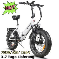 NEW 20 Zoll Elektrofahrrad,48V Mountainbike 13AH Moped 7 Gänge Fat Tire E-Bike