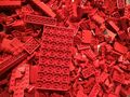 1 Kg Lego ROTE Steine, Platten, Sonderteile - Kiloware Sammlung Konvolut -