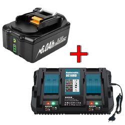 2x 18V 6AH Für Makita 18Volt  Ersatzakku BL1860B BL1850 +Doppelladegerät