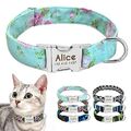 Personalisiertes Nylon Hundehalsband mit Namen Gravur Blume Hundehalsband S M L 