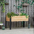 Outsunny Hochbeet Pflanzkasten Blumenkasten mit Vliesstoff Holz