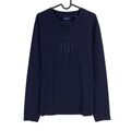 GANT Marineblau Tonal Archive Shield Langärmelig Rundhals T-Shirt Größe L