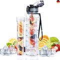 UTEBIT Trinkflasche 1L mit Fruchteinsatz, Sport Wasserflaschen Früchtebehälter m