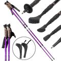 Nordic Walking Stöcke 2er Set Alu Violett Teleskop Antischock Trekking Wandern