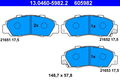 ATE 13.0460-5982.2 BREMSBELAGSATZ, SCHEIBENBREMSE VORDERACHSE FÜR HONDA
