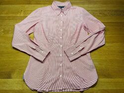 Tommy Hilfiger Damen Hemd Bluse Gr 8 rot weiß gestreift Stretch S M Elasthan TOP