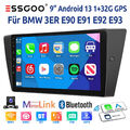 9" 32G Android13 Autoradio Carplay Für BMW 3er E90 E91 E92 E93 GPS NAVI WIFI Kam