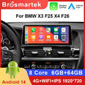 Für BMW X3 F25 X4 F26 12.3'' 6+64G 8Core Carplay Android Autoradio GPS Navi WIFI