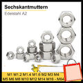 Sechskantmuttern DIN 934 Edelstahl rostfrei A2 Muttern M1 M1.2 M1.4 M1.6 bis M64