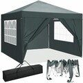 Anti-UV Pavillon 3 x 3m Faltbar Gartenzelt Wasserdicht Stabil mit 4 Seitenteilen