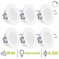 linovum® 6erSet dimmbare LED Einbauleuchte WEEVO 230V IP44 2700K 6,5W extraflach