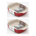 Staub Keramik Auflaufform Backform 20x16cm 0.6L Rechteckig Rot Gratinform [2er]