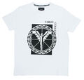 Carlo Colucci Herren T-Shirt mit Block Logo Print weiß