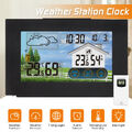 Wetterstation Funk Mit Farbdisplay Thermometer Innen-Außensensor Digitale Wecker