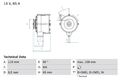 BOSCH 0 986 034 500 Lichtmaschine Generator 65A 14V für VW GOLF II (19E, 1G1)