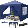 Pavillon 3x3/4,5m Partyzelt Wasserdicht Anti-UV Gartenzelt Faltbar Zelt Pavillon