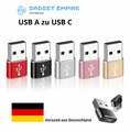 4 X USB Adapter Stecker USB C OTG Ladeadapter Konverter USB A auf USB C Buche