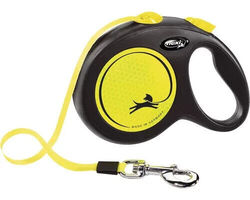 Hundeleine flexi New Classic Neon Gr. L max. 50 kg - 5 m Gurt - neon-schwarz