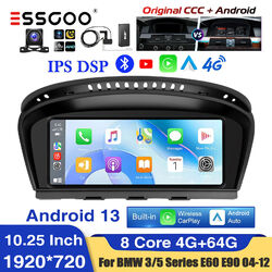 Für BMW E60 E61 E90 91 CCC Android 13 DAB+ CarPlay 8Core Autoradio 4+64G GPS Cam