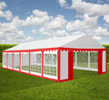 XXL Partyzelt 6x12 m PVC Bierzelt Zelt Pavillon Festzelt Gartenzelt rot-weiß