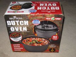 Dutch Oven Set BBQ-BOSS 5 Liter, Kochen, Feuertopf, Schmortopf, Backen Gusseisen