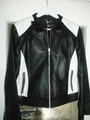 Damen Biker Motorrad  Lederjacke  schwarz/weiß 