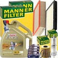 MANN INSPEKTIONSPAKET+5L CASTROL 5W-30 MOTORÖL passend für BMW 3er E36 316i-18is