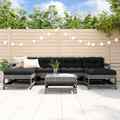 Garten Lounge Set Gartenmöbel Sitzgruppe Sofa 7-tlg. Schwarz Massivholz vidaXL