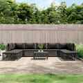 Garten Lounge Set mit Kissen Gartenmöbel Sofa Sitzgruppe 10-tlg. Stahl vidaXL