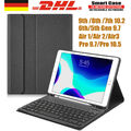 QWERTZ Tastatur für iPad 9th/8th/7th 6th 5th Gen Air 3/2/1 Pro mit Schutzhülle