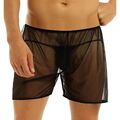 Sexy Herren Loose Loungewear Boxershorts Unterw?sche Durchsichtige Mesh Dessous