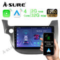 2+32GB 10" Carplay Android 13 Autoradio Navi GPS BT für Honda Jazz Fit 2007-2013