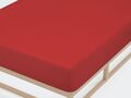 Biberna Biber - Spannbetttuch 140 x 200 cm Farbe  Rot  Baumwolle extra warm