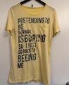 Benetton T Shirt gelb mit Druck Gr. M