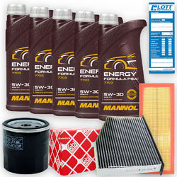 Febi Filter Set 5L Mannol Energy Formula PSA 5W-30 passend für Citroën C4 DS4