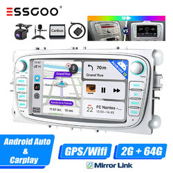 Autoradio DAB+ Carplay Android 13 64G Nav RDS BT Cam Für Ford Focus 2 Kuga S-Max