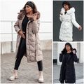 Damen Steppjacke Wintermantel mit Gürtel Winterjacke mit Kapuze DSTREET S-XL