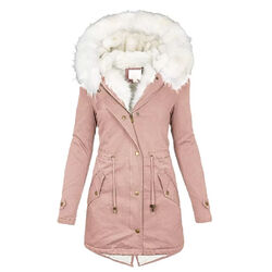 Damen Winterjacke Stepp Warm Hoodie Parka Mantel Steppjacke Long Jacke