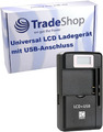 Trade-Shop Universal LCD Ladegerät Ladestation Tischlader Für Li-Ion 3,7V Akku B