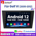 Für VW Golf VI 2008-2012 6+128GB Android 12 Carplay Autoradio GPS Navi 4G+ V1PRO