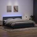 Boxspringbett Matratze LED Bett Bettgestell Polsterbett Lattenrost Samt vidaXL