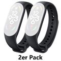 2er-Set Ersatz Armband Schwarz für Xiaomi Smart Band 7 Fitness Sport Tracker Mi