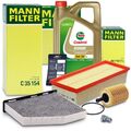 MANN-FILTER INSPEKTIONSPAKET+5L CASTROL 5W-30 LL FÜR VW GOLF PLUS 5M 1.9 2.0 TDI